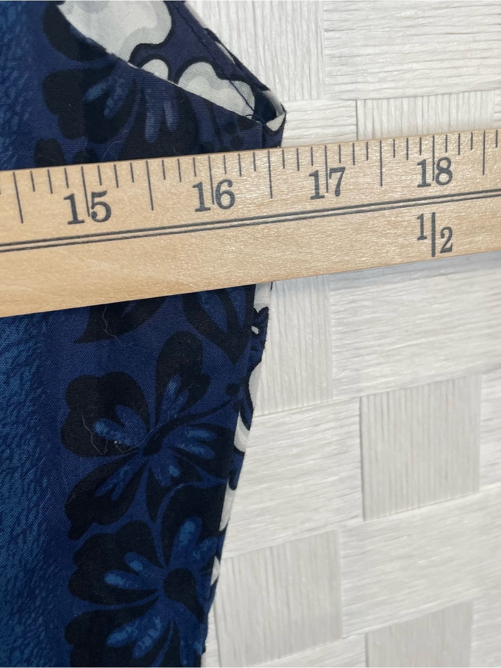 Navy & White Floral Maxi Dress - Royal Creations size Large - Picture 7 of 10